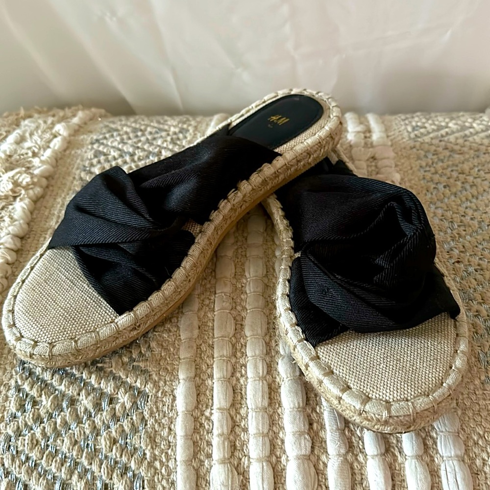H&M espadrille sandal bow strap